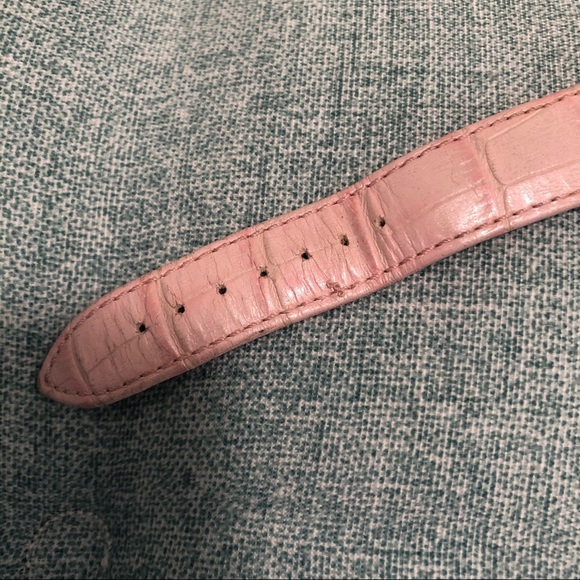 Guess Pink Rhinestone Genuine Leather Watch - Picture 3 of 6